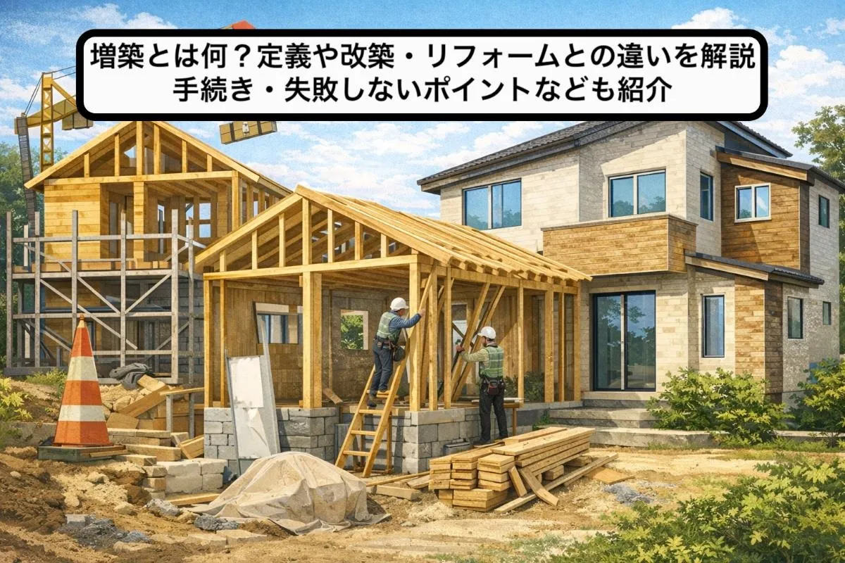 増築とは何?定義や改築・リフォームとの違いを解説|手続き・失敗しないポイントなども紹介