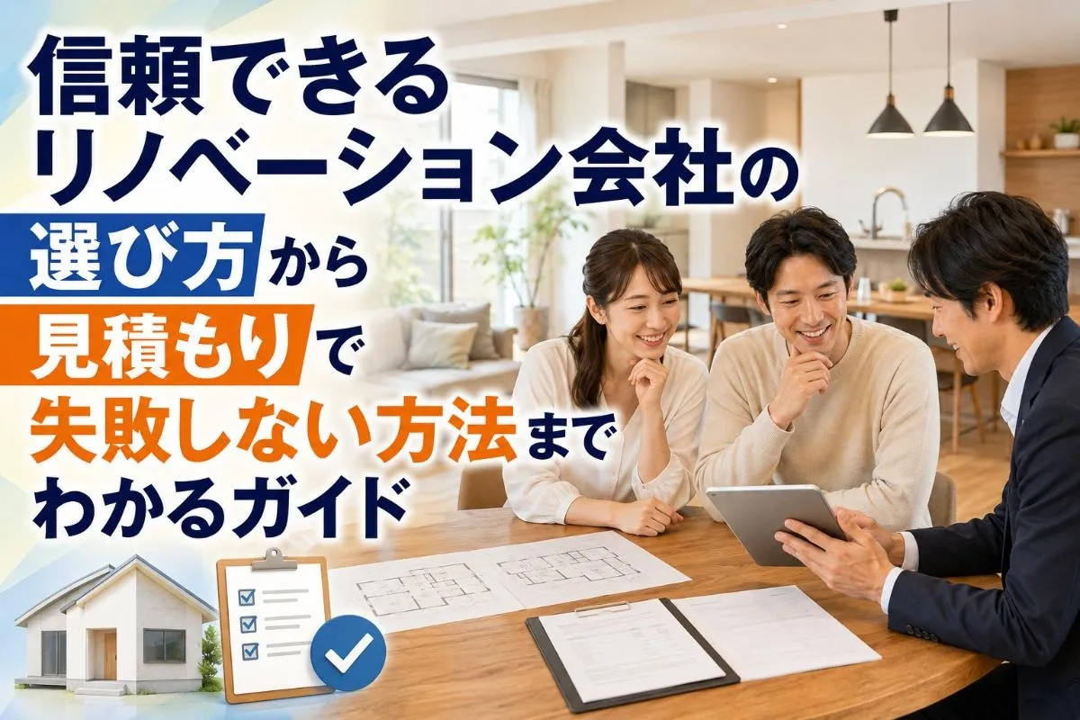 信頼できるリノベーション会社の選び方から見積もりで失敗しない方法までわかるガイド